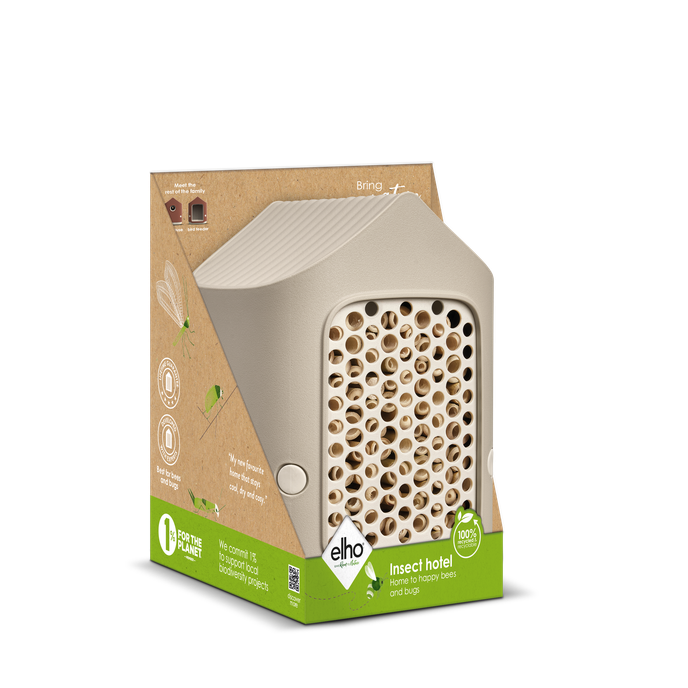 cosy hôtel pour insectes 18cm beige champignon